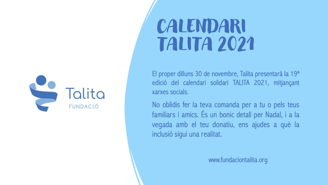 Presentació online Calendari Talita 2021